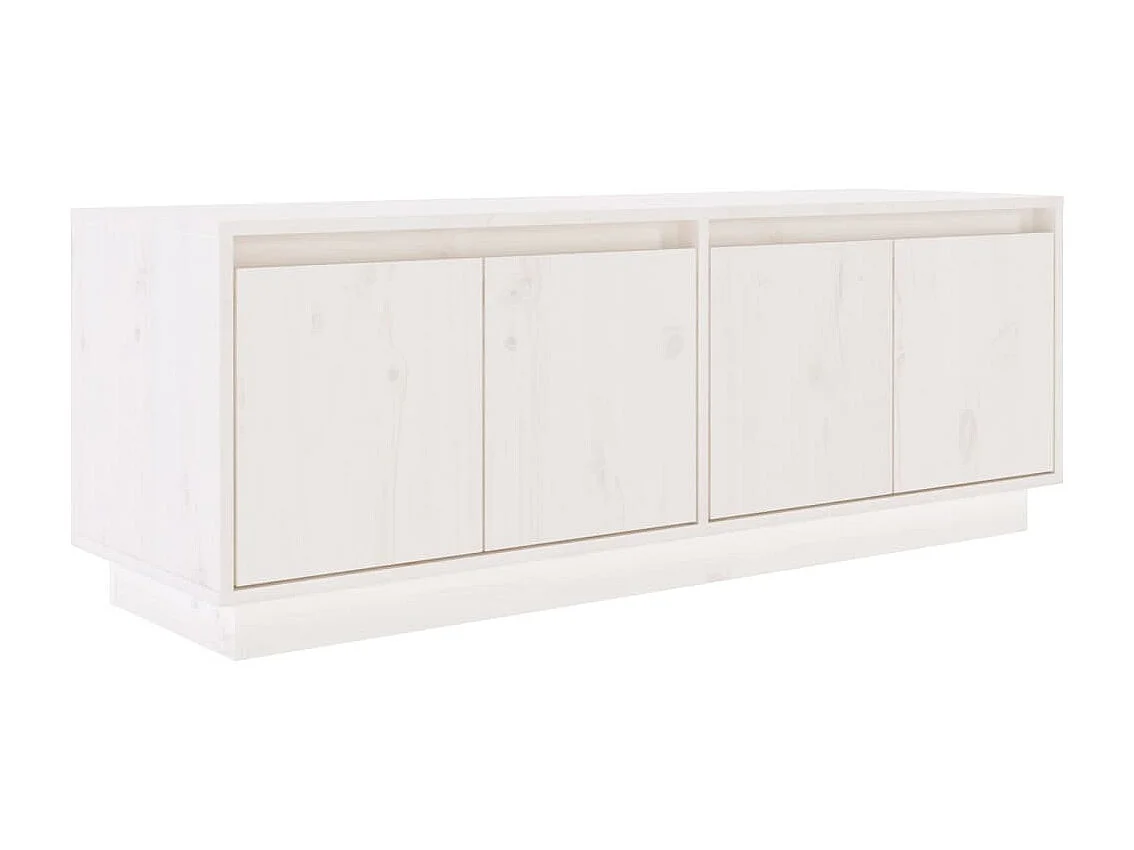 TV-Schrank Weiß 110x34x40 cm Massivholz Kiefer