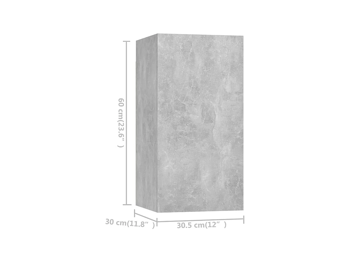 Set di Mobili Porta TV 4 pz Grigio Cemento in Legno Multistrato