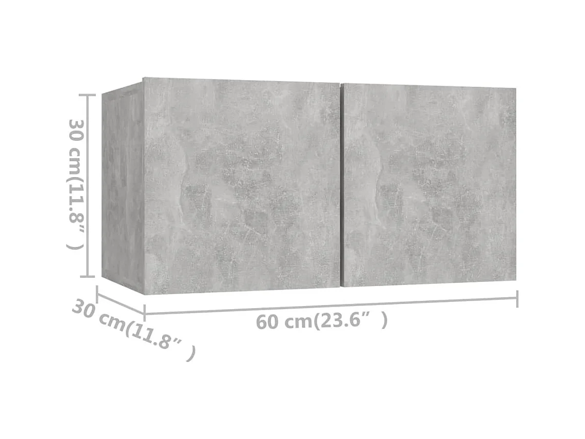 Set di Mobili Porta TV 4 pz Grigio Cemento in Legno Multistrato