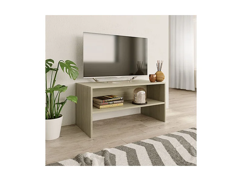 Mueble de TV madera contrachapada roble Sonoma 80x40x40cm