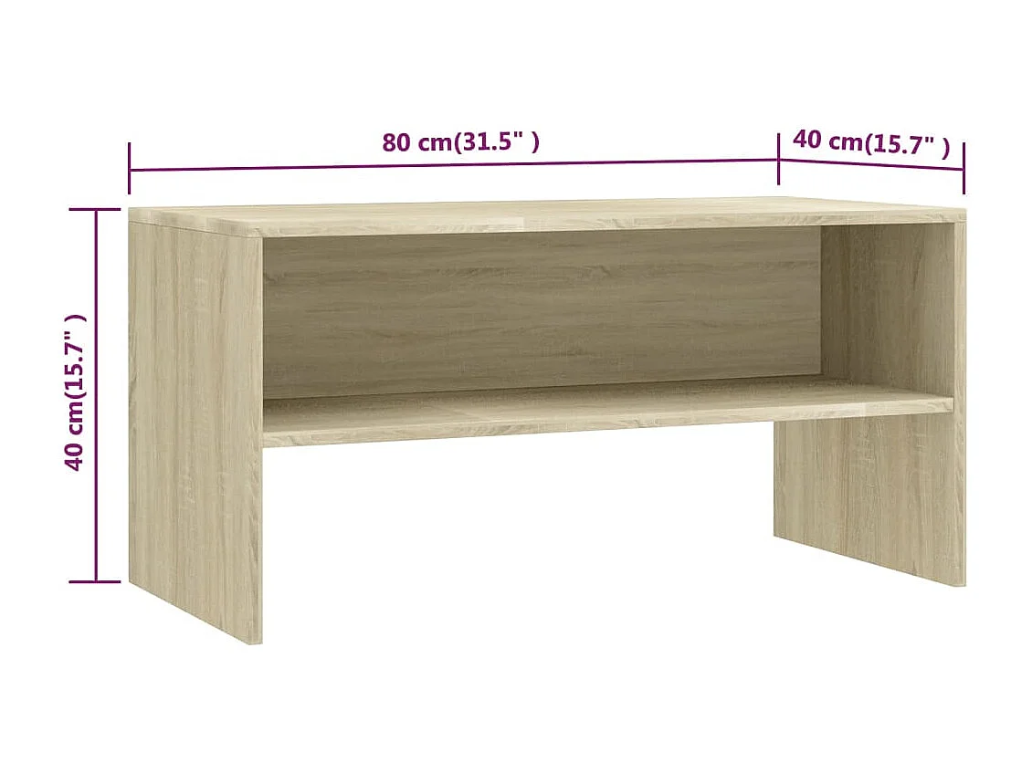 Meuble TV Chêne sonoma 80x40x40 cm Bois d’ingénierie