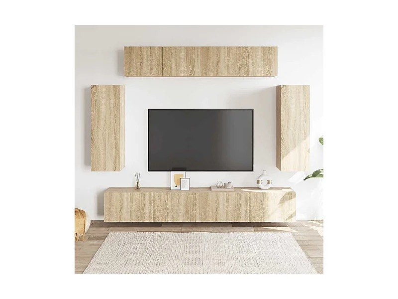 Ensemble de meuble TV 6 pcs Chêne sonoma Bois d'ingénierie