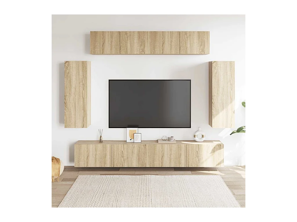 Ensemble de meuble TV 6 pcs Chêne sonoma Bois d'ingénierie