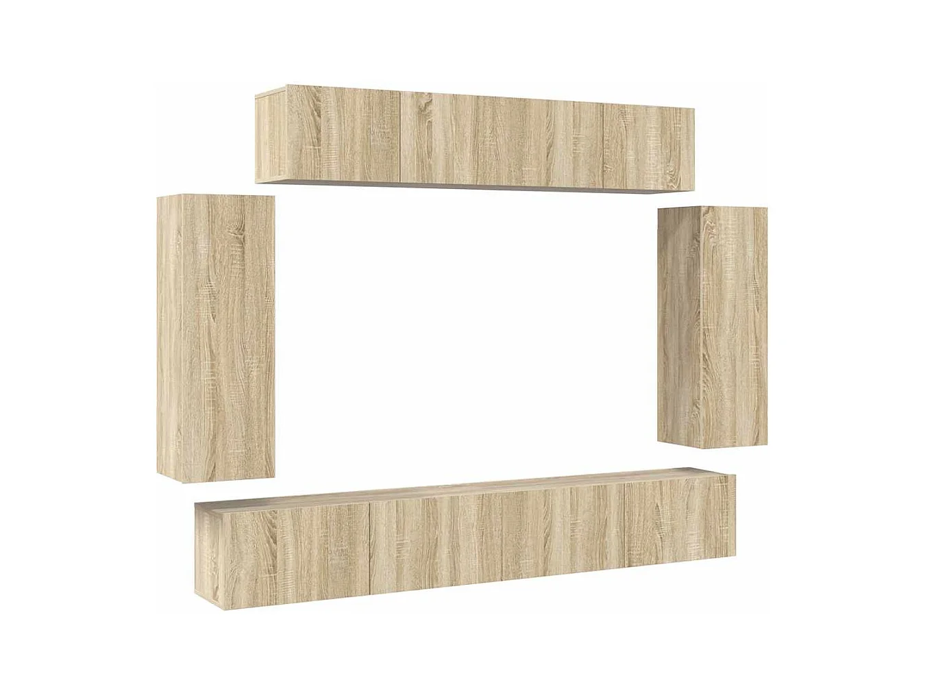Ensemble de meuble TV 6 pcs Chêne sonoma Bois d'ingénierie