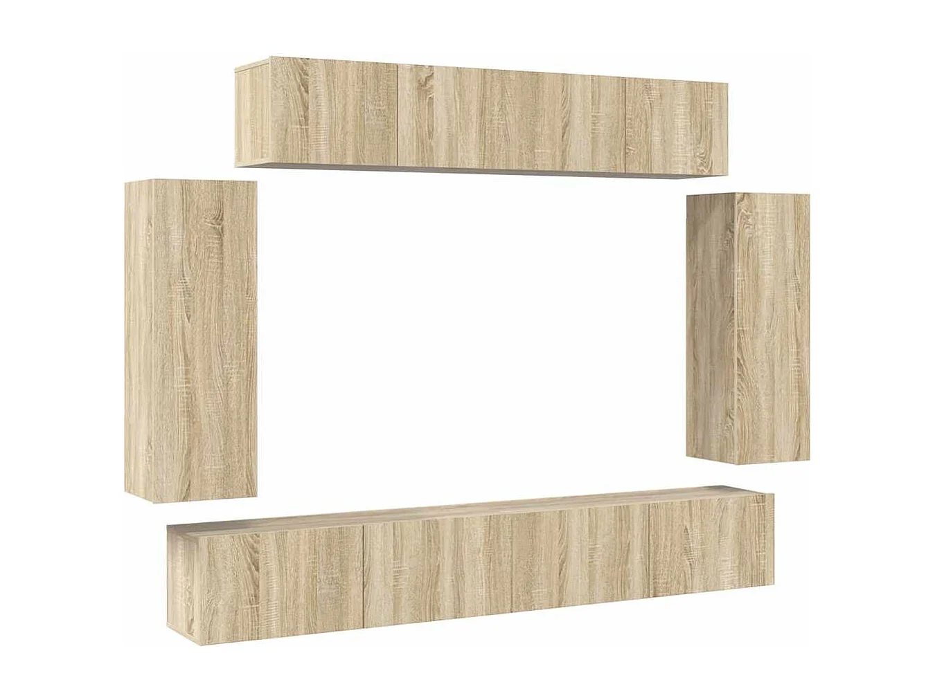 Set di Mobili Porta TV 6 pz Rovere Sonoma in Legno Multistrato