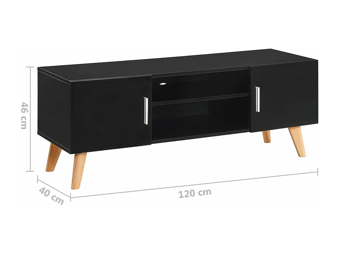 Mobile Porta TV Nero 120x40x46 cm in MDF