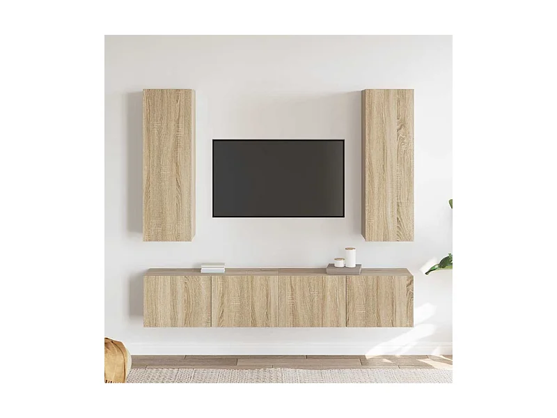 Ensemble de meubles TV 4 pcs Chêne sonoma Bois d'ingénierie