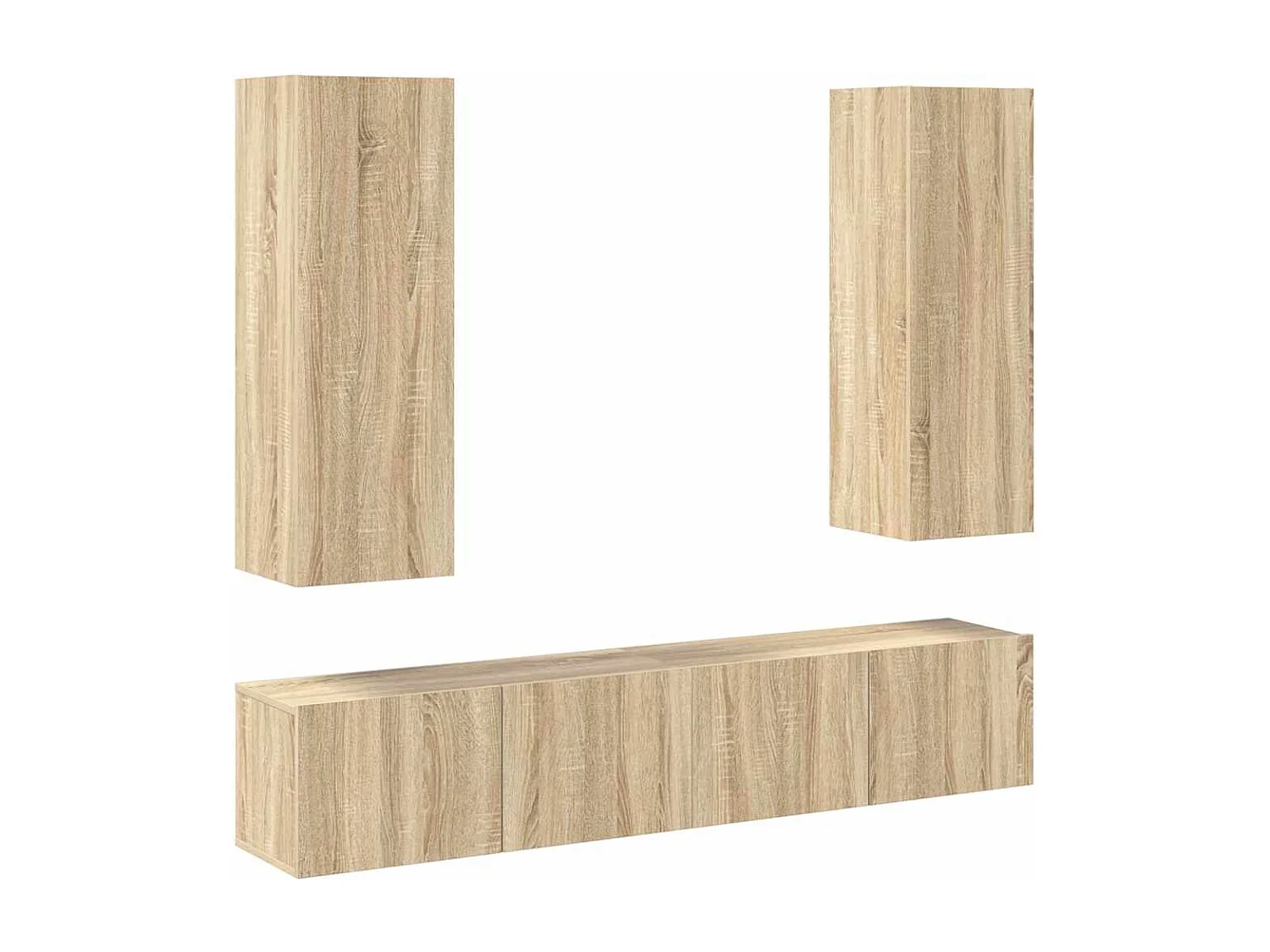 4-tlg. TV-Schrank-Set Sonoma-Eiche Holzwerkstoff