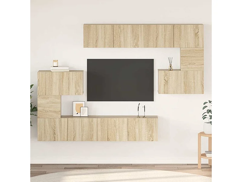 Ensemble de meubles TV 8 pcs Chêne sonoma Bois d'ingénierie