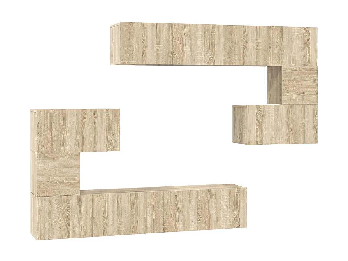 Ensemble de meubles TV 8 pcs Chêne sonoma Bois d'ingénierie
