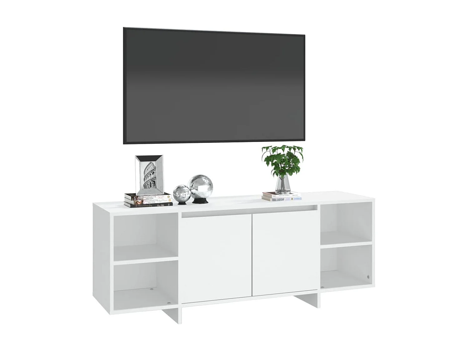 Mueble para TV madera contrachapada blanco 130x35x50 cm