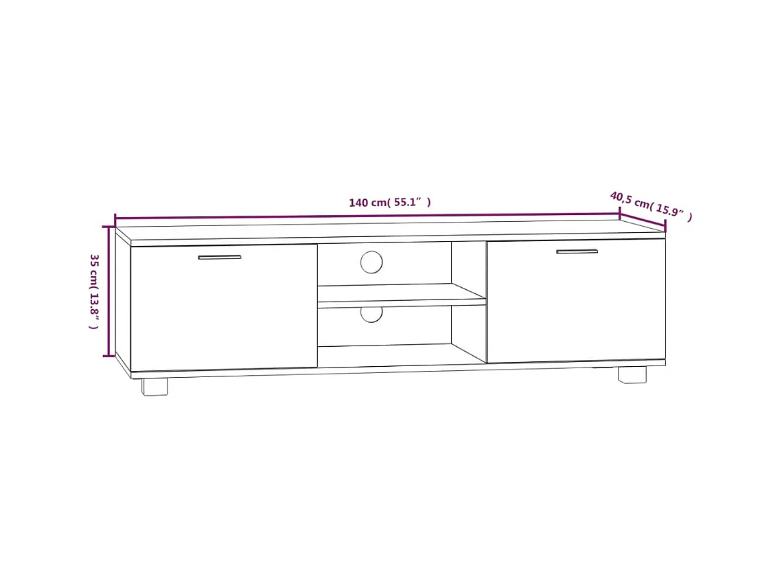 TV-Schrank Weiß 140x40,5x35 cm Holzwerkstoff