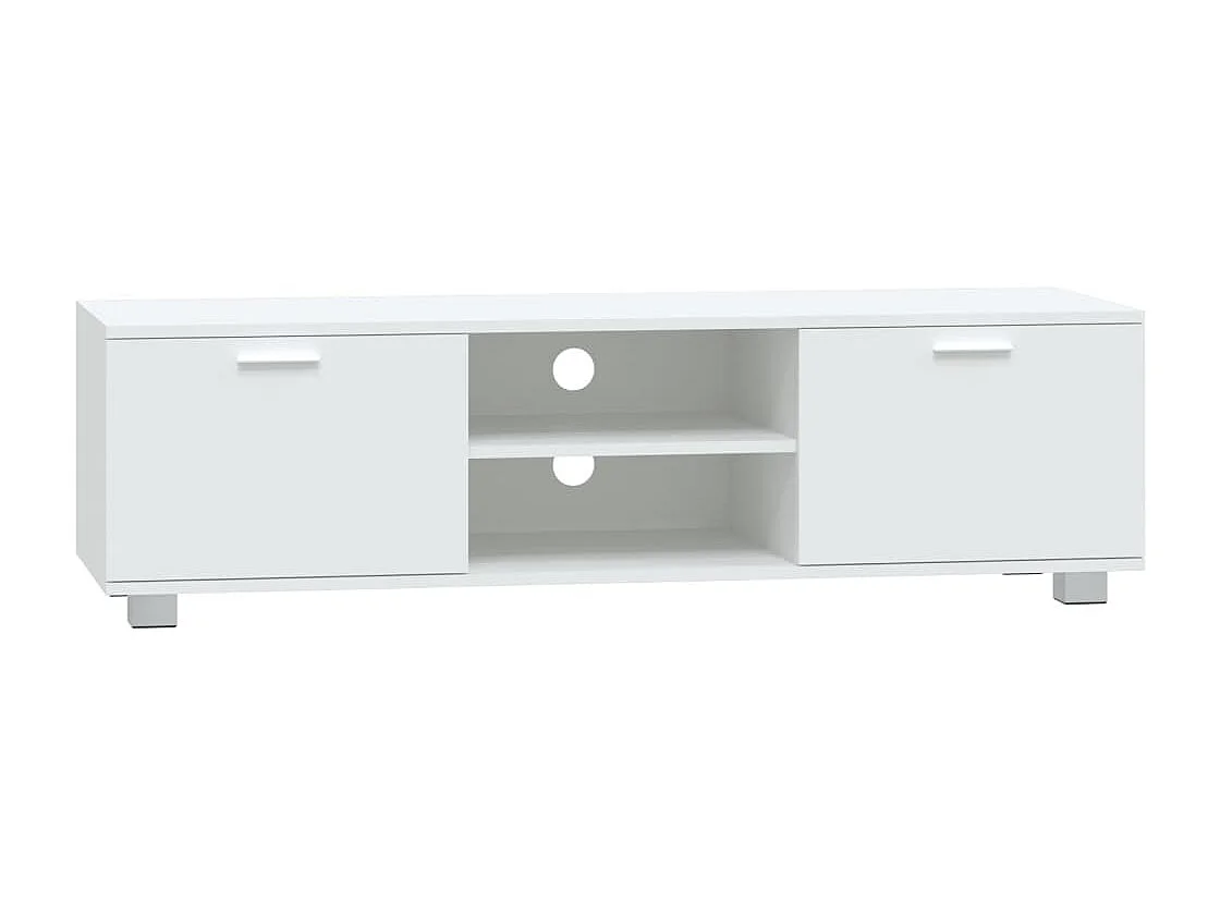 Meuble TV Blanc 140x40,5x35 cm Bois d'ingénierie