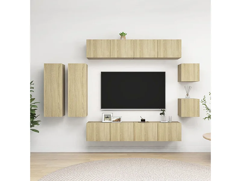 8-tlg. TV-Schrank-Set Sonoma-Eiche Holzwerkstoff