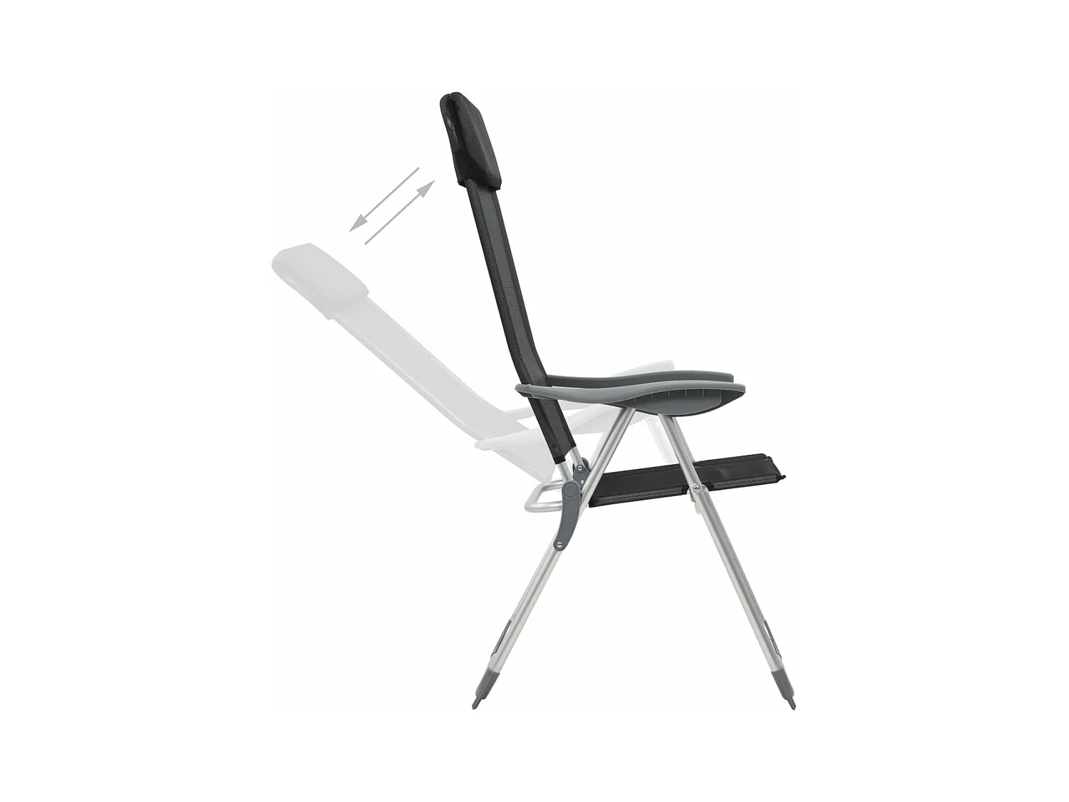 Klappbare Campingstühle 4 Stk. Aluminium Schwarz