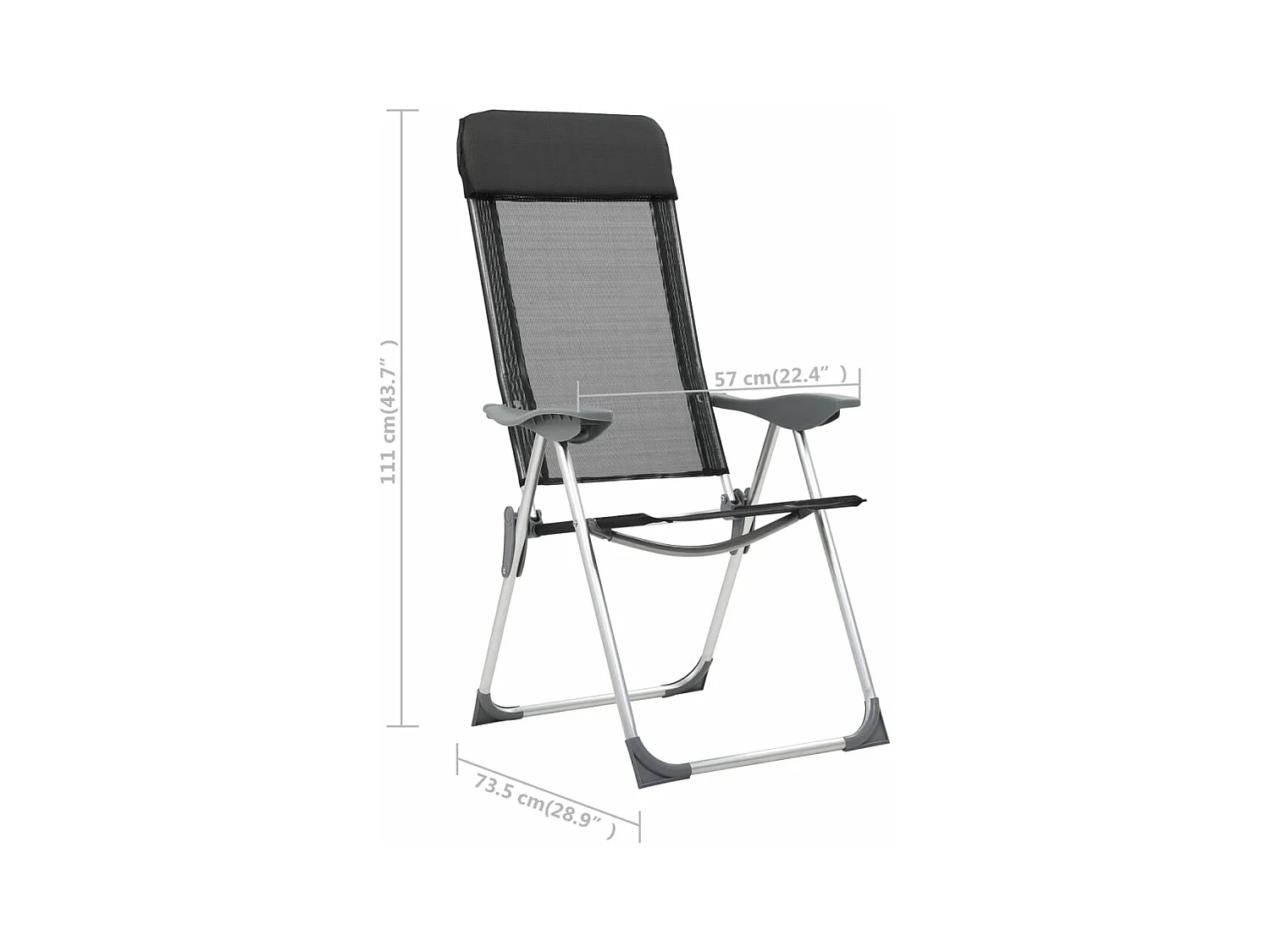Klappbare Campingstühle 4 Stk. Aluminium Schwarz