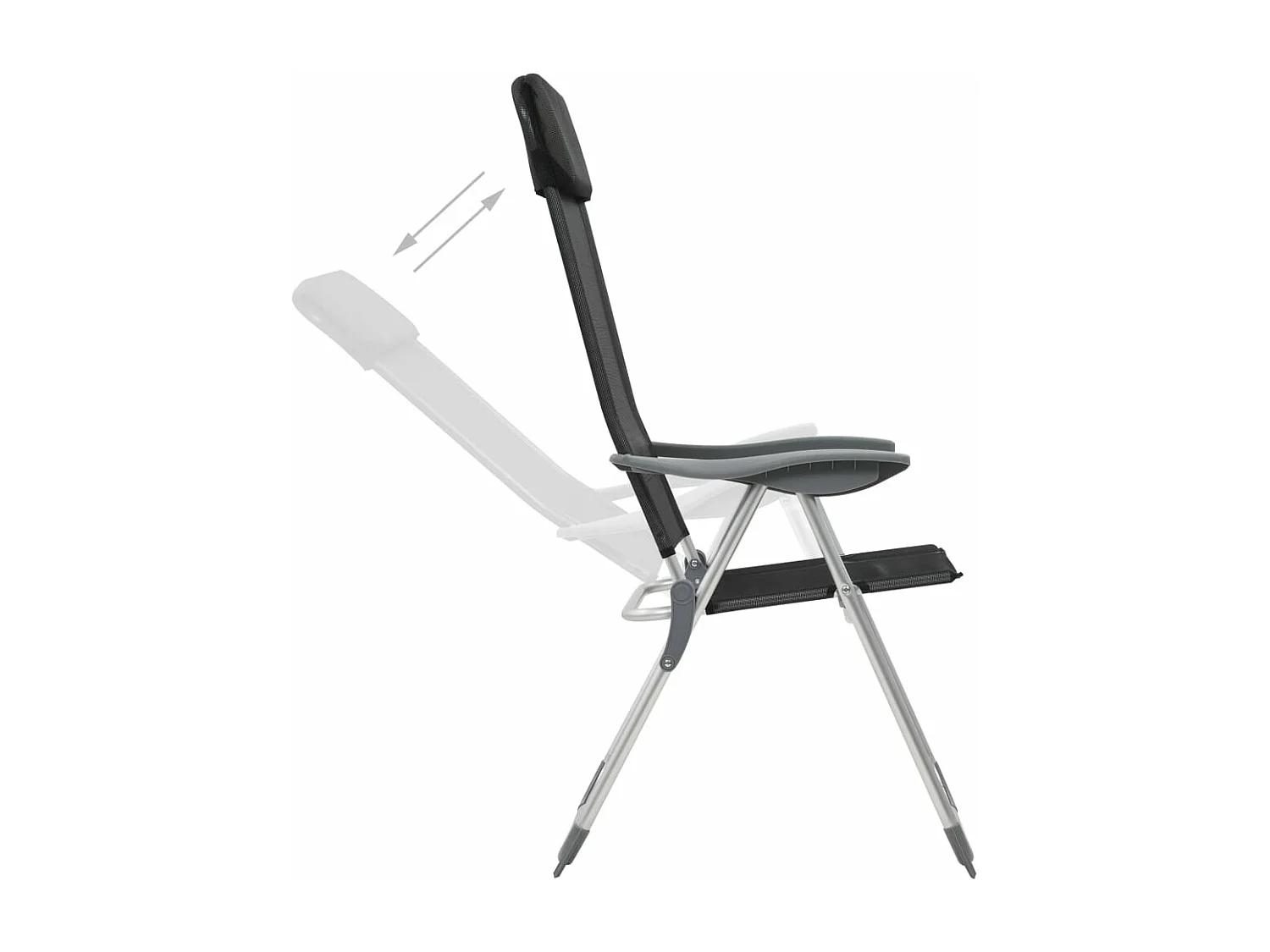 Klappbare Campingstühle 4 Stk. Aluminium Schwarz