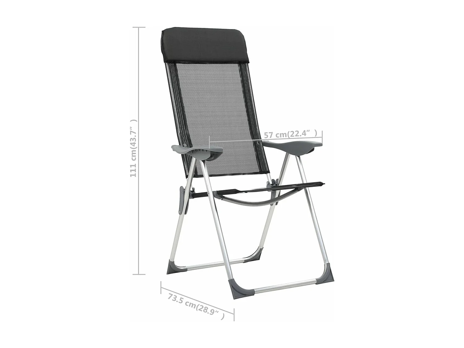 Klappbare Campingstühle 4 Stk. Aluminium Schwarz