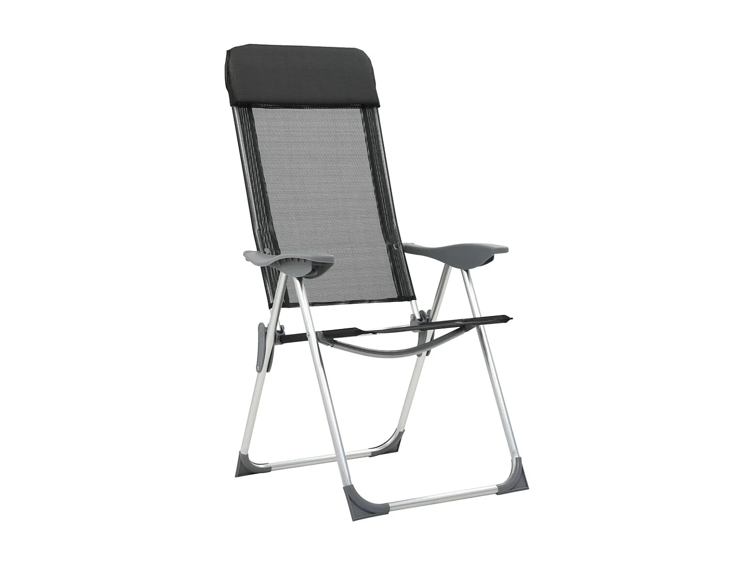 Klappbare Campingstühle 4 Stk. Aluminium Schwarz