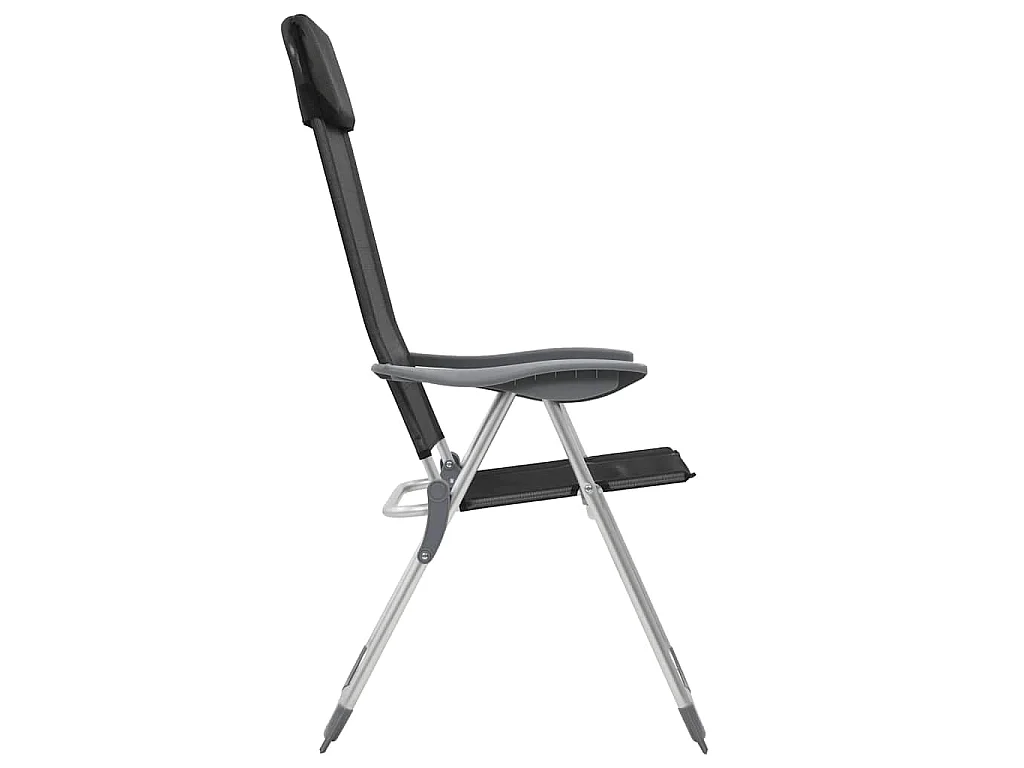 Campingstoelen inklapbaar aluminium zwart 4 st