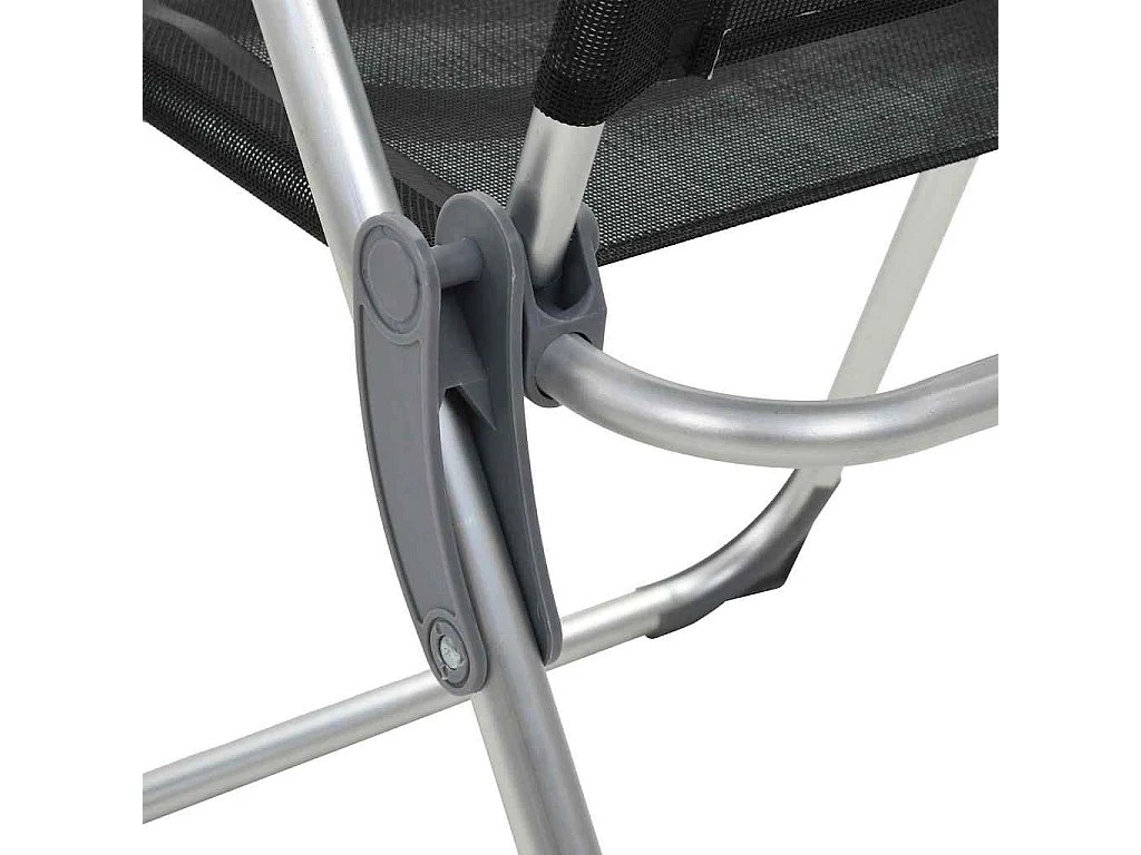 Campingstoelen inklapbaar aluminium zwart 4 st