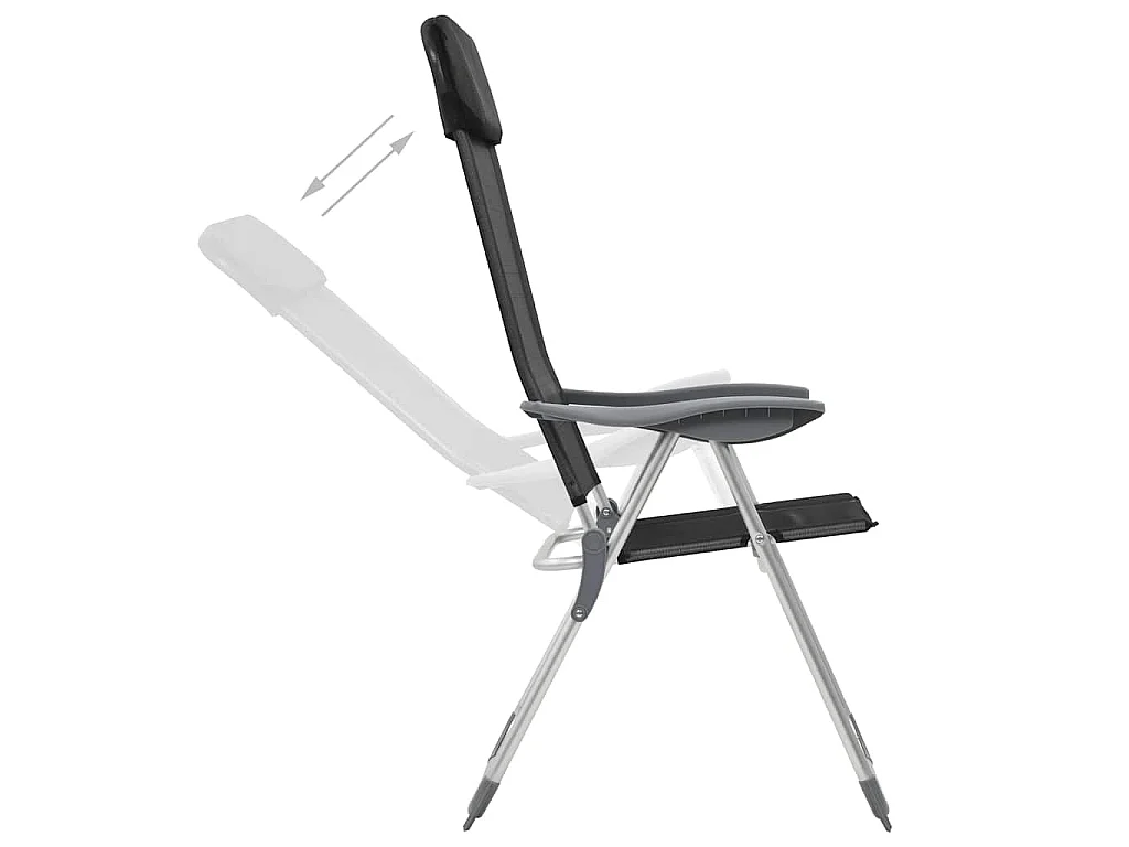 Campingstoelen inklapbaar aluminium zwart 4 st