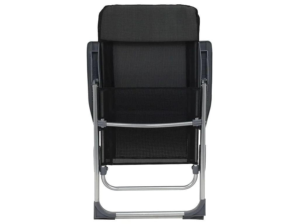 Campingstoelen inklapbaar aluminium zwart 4 st