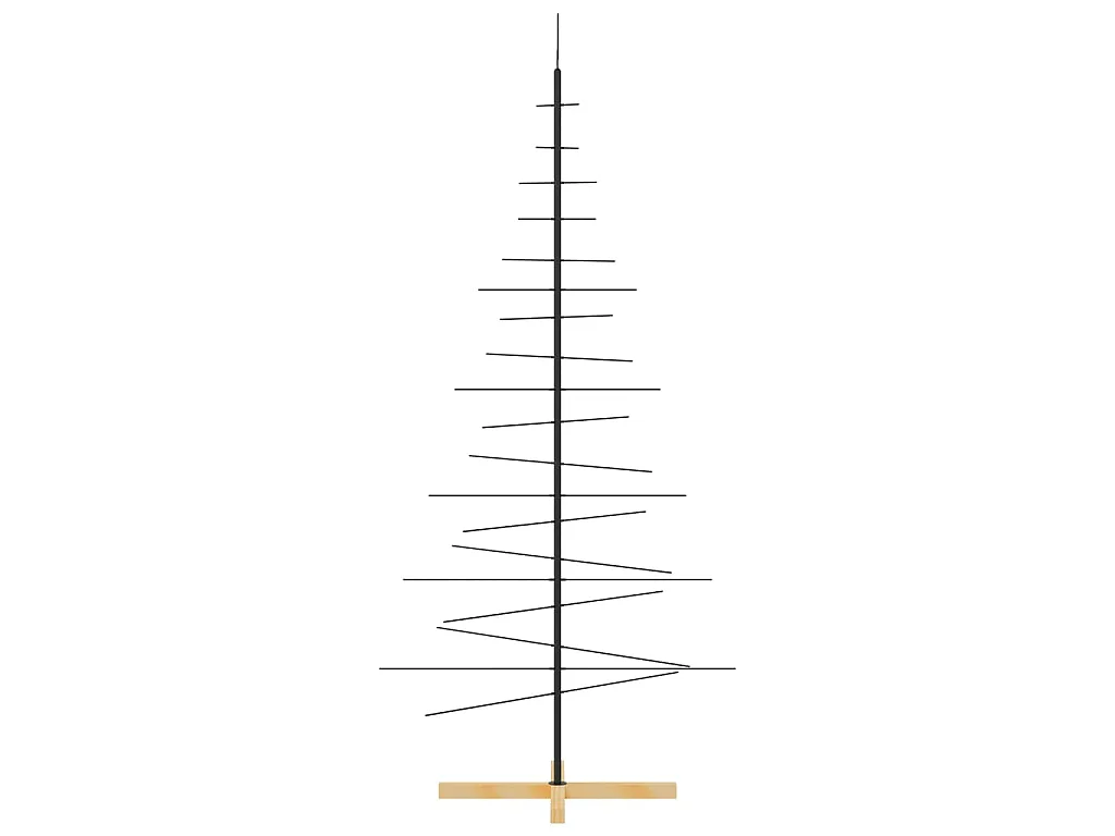 Arbre de Noël en métal avec base en bois noir 180 cm