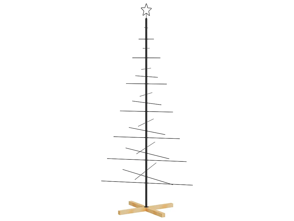 Arbre de Noël en métal avec base en bois noir 180 cm