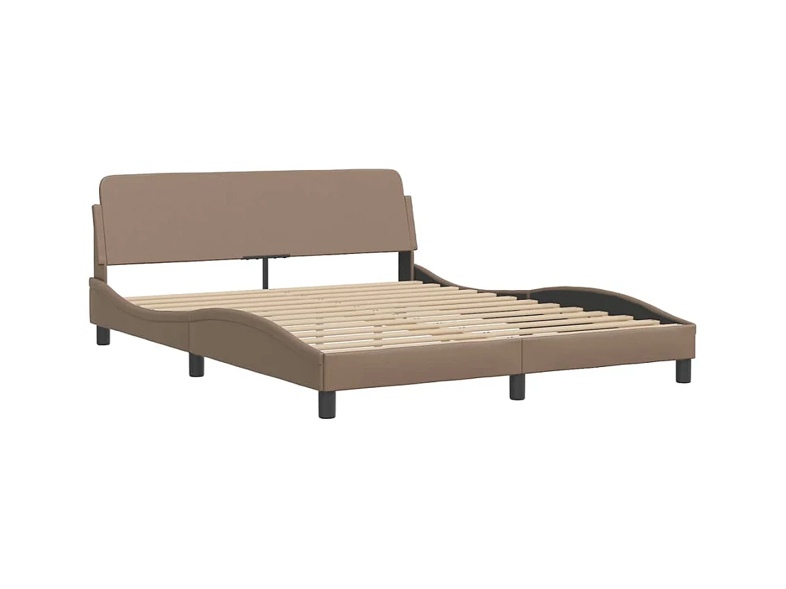 Lit Viana avec matelas cappuccino 160x200 cm similicuir