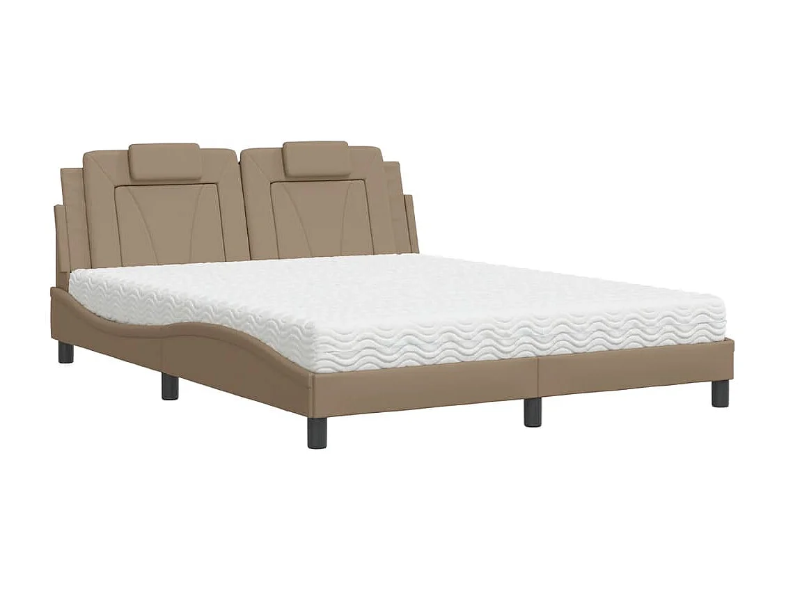 Lit Viana avec matelas cappuccino 160x200 cm similicuir
