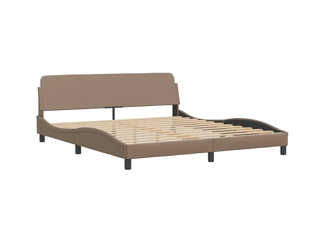 Bed "Viana" met matras kunstleer cappuccinokleurig 180x200 cm