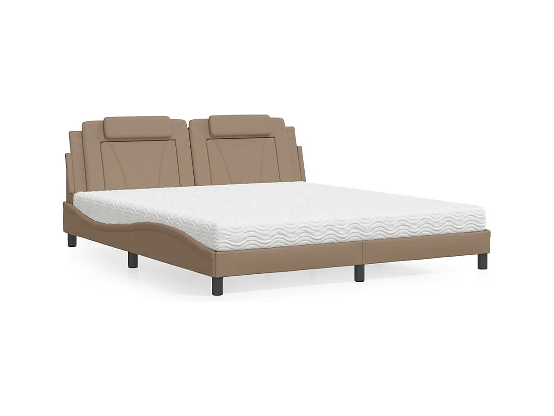 Lit avec matelas cappuccino 180x200 cm similicuir