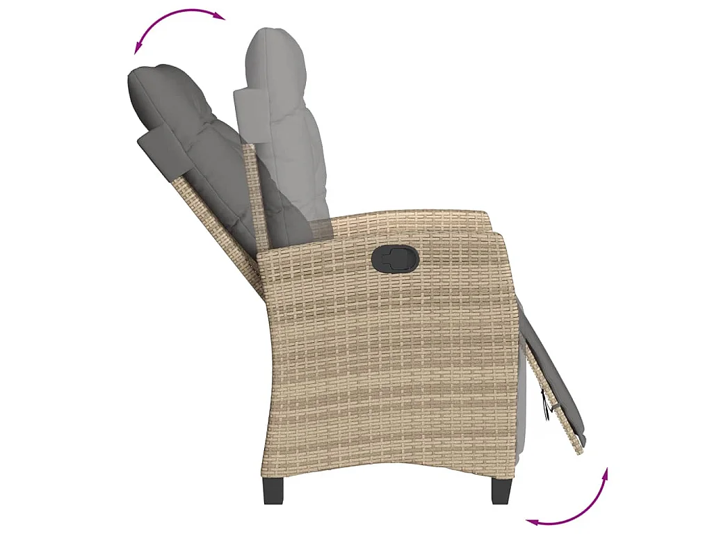 Set Pranzo da Giardino 5 pz con Cuscini Beige Misto Polyrattan
