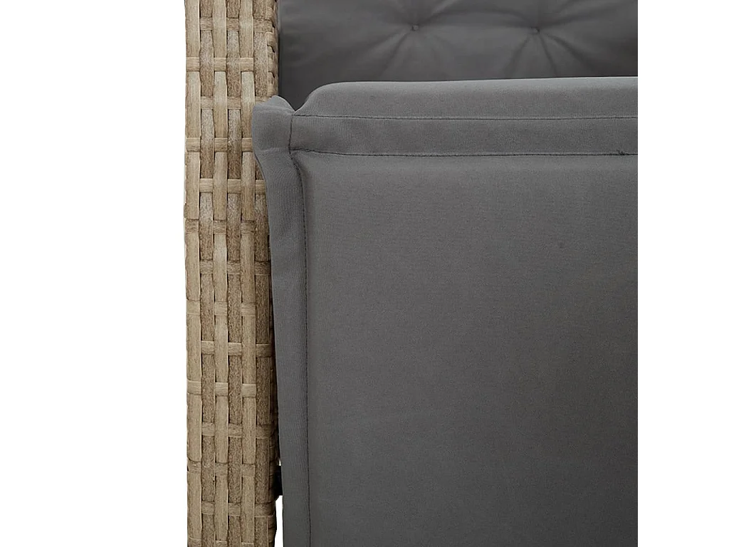 Set Pranzo da Giardino 5 pz con Cuscini Beige Misto Polyrattan
