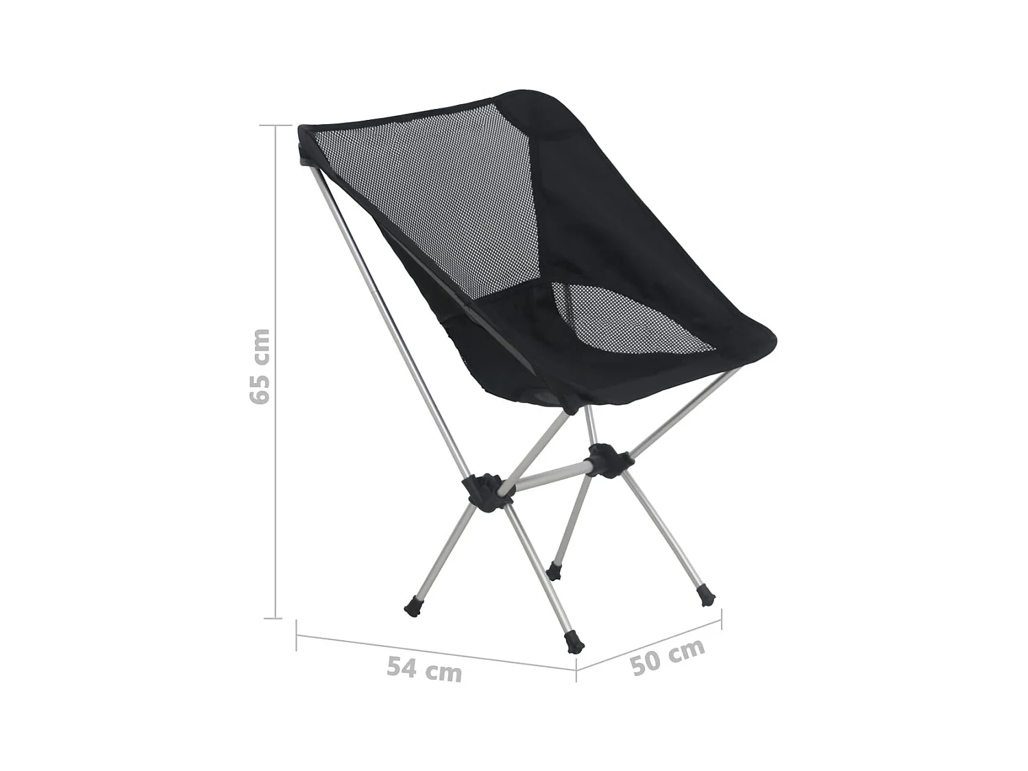 Campingstoelen 2 st met draagtas 54x50x65 cm aluminium