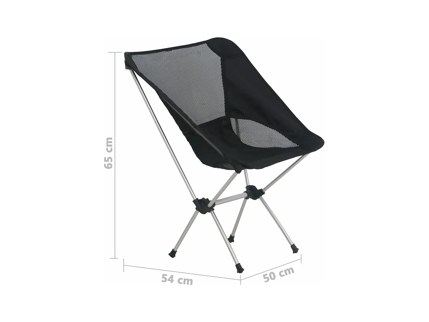Campingstoelen 2 st met draagtas 54x50x65 cm aluminium