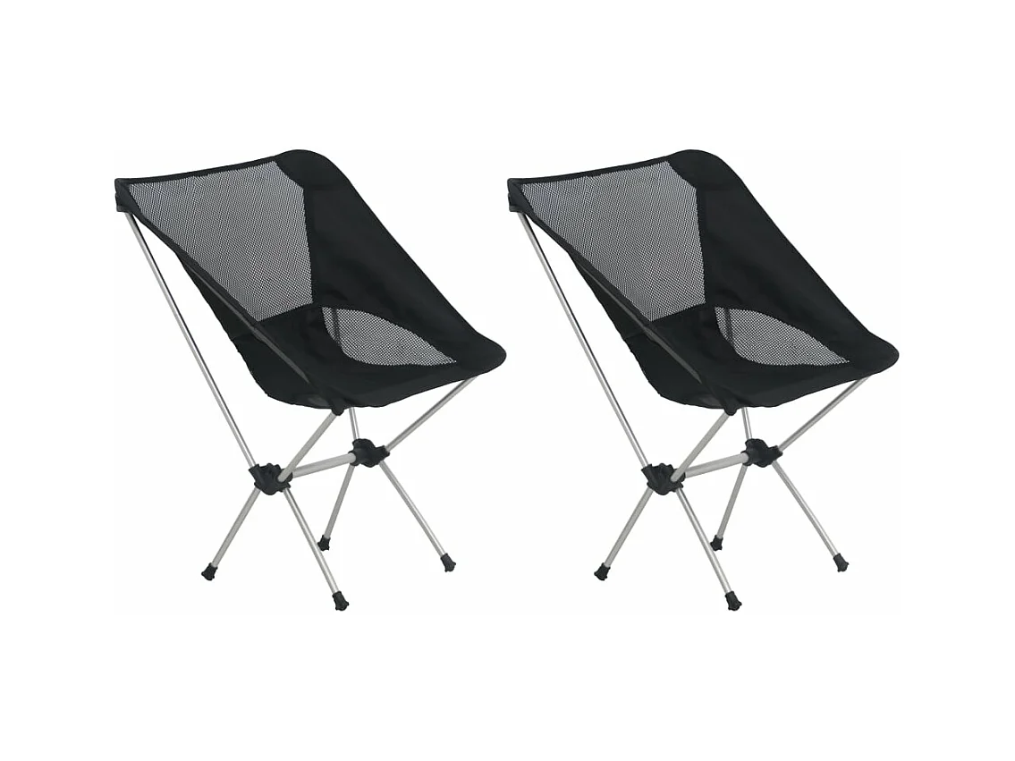 Chaises de camping pliables et sac lot de 2 Aluminium