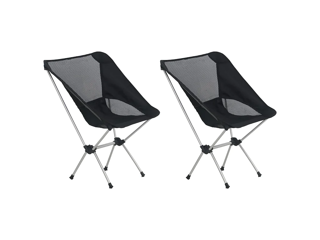 Chaises de camping pliables et sac lot de 2 Aluminium