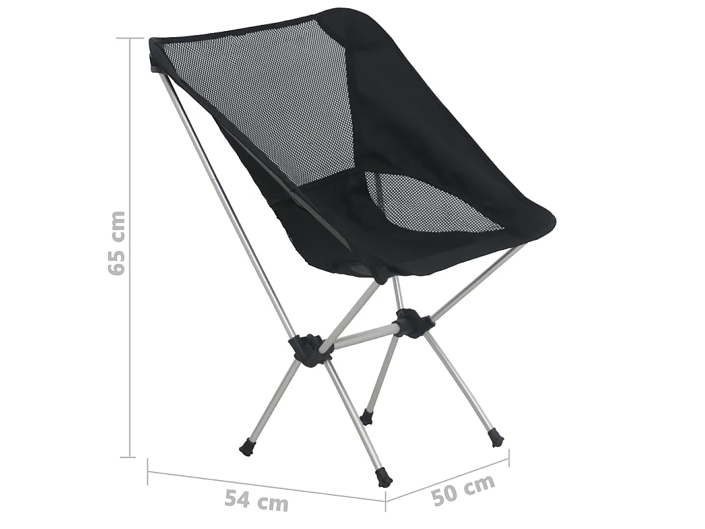 Chaises de camping pliables et sac lot de 2 Aluminium