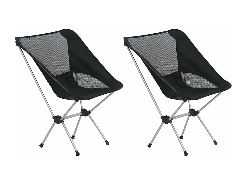 Chaises de camping pliables et sac lot de 2 Aluminium