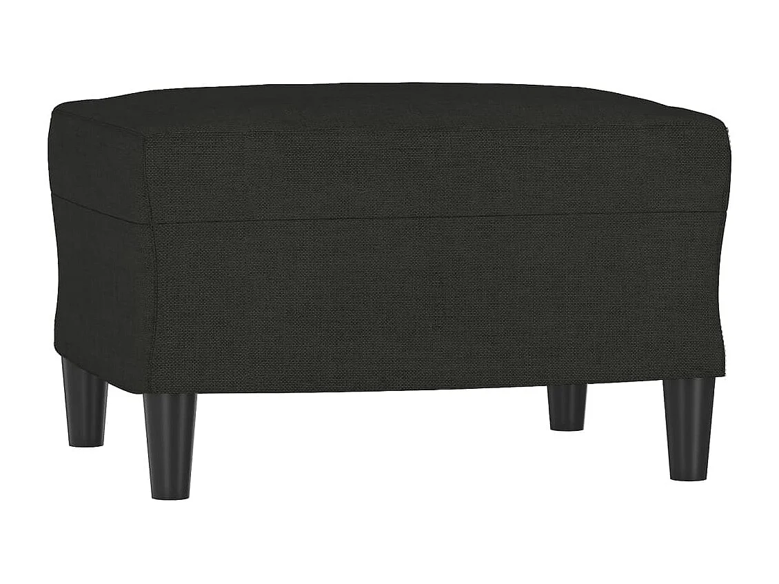 Canapé à 3 places avec repose-pieds Noir 180 cm Tissu