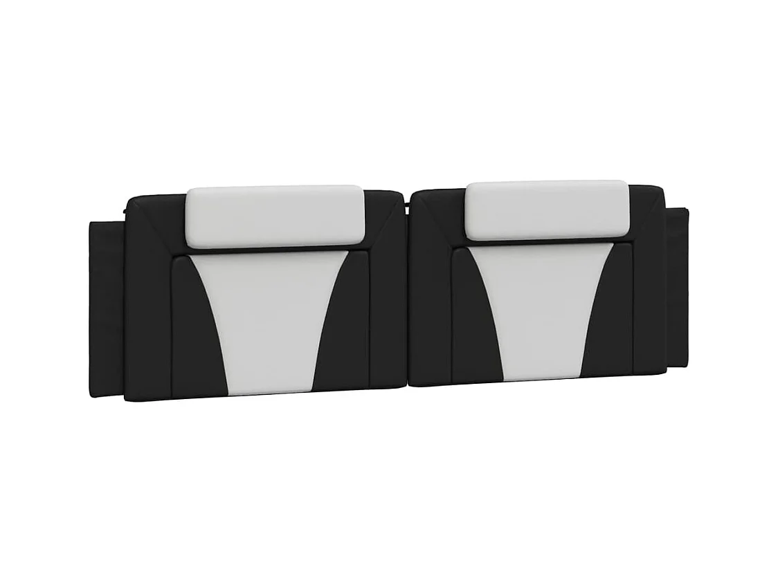 Letto con Materasso Nero e Bianco 180x200 cm in Similpelle