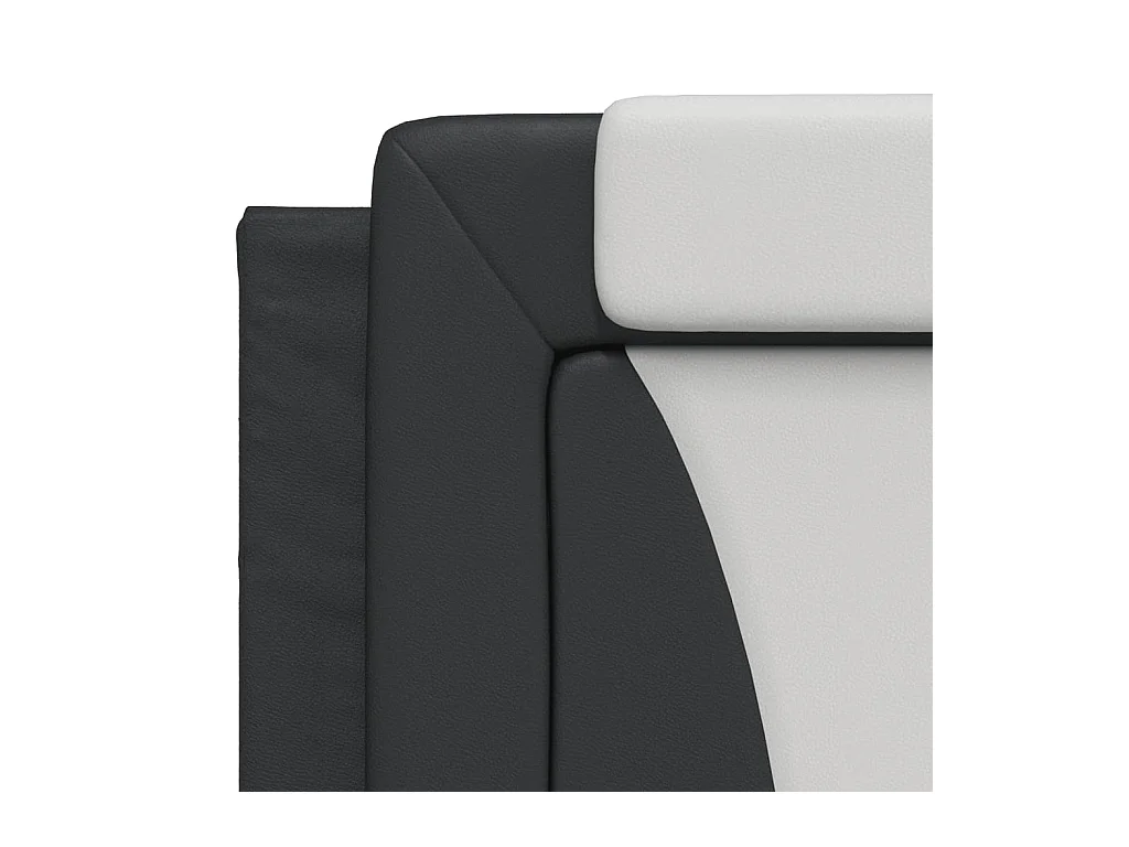 Letto con Materasso Nero e Bianco 180x200 cm in Similpelle