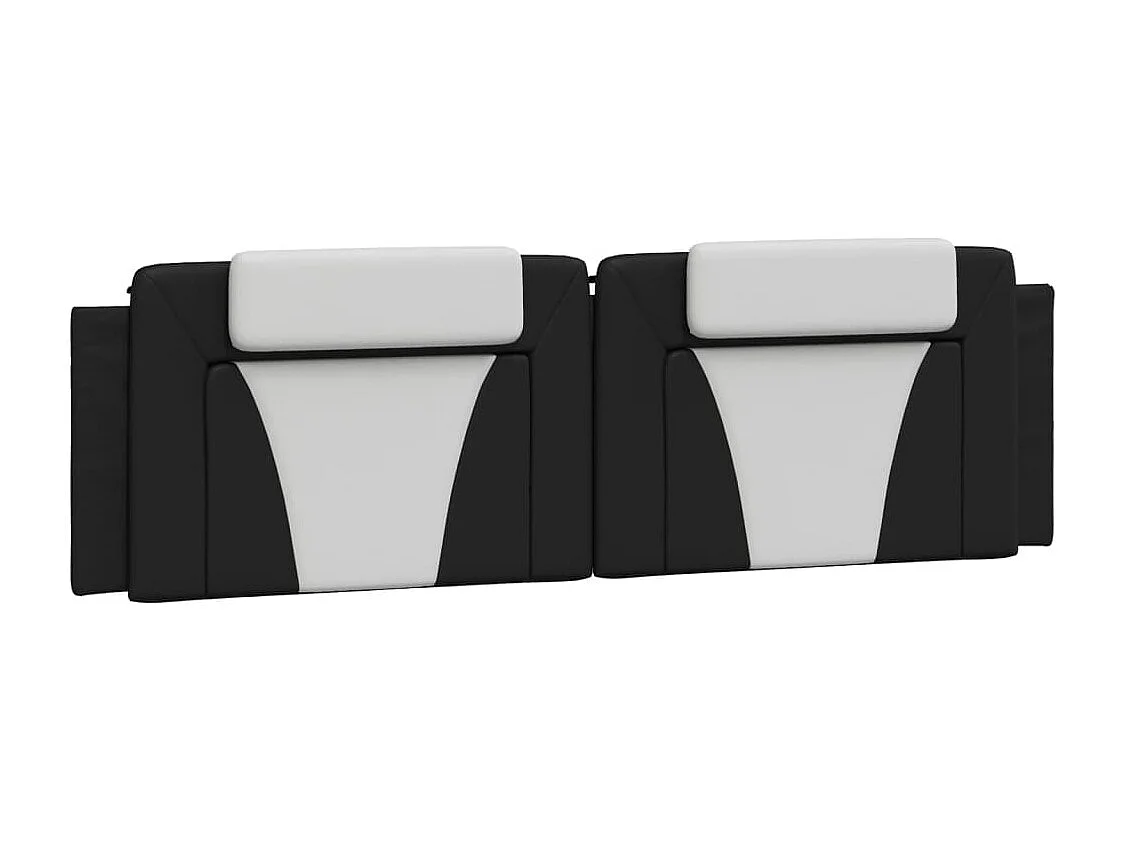 Cama Viana com colchão 180x200 cm couro artificial preto e branco