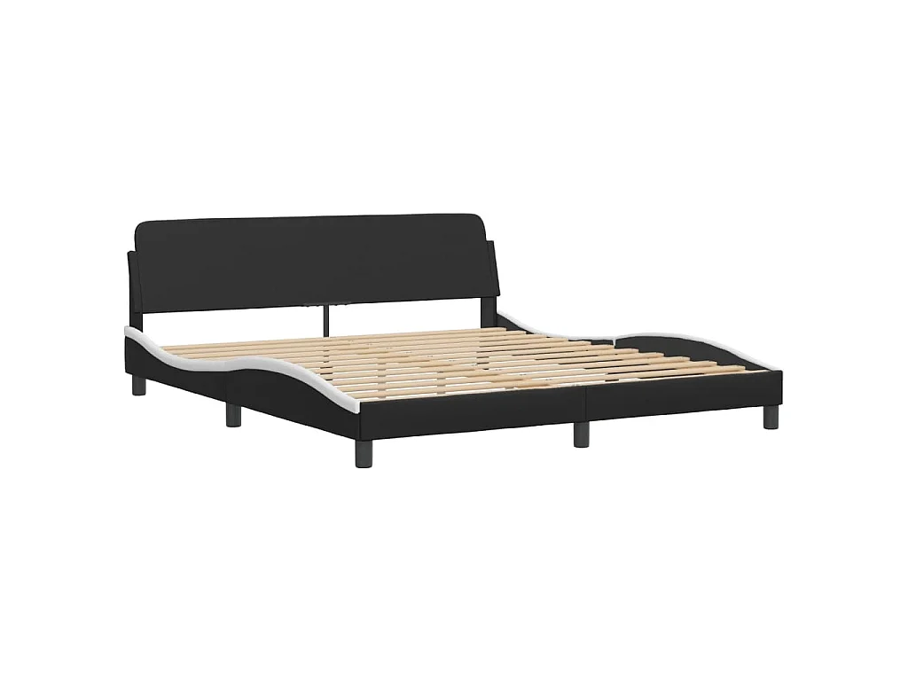 Letto Viana con Materasso Nero e Bianco 180x200 cm in Similpelle