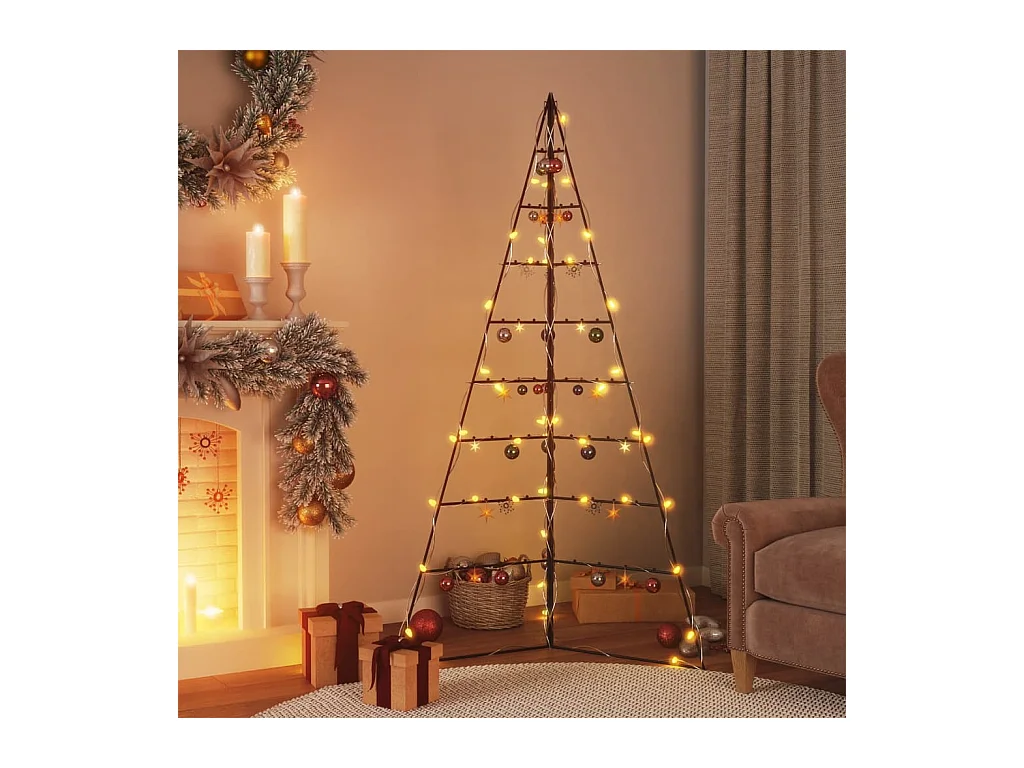 Kerstdecoratie kerstboom 180 cm metaal zwart