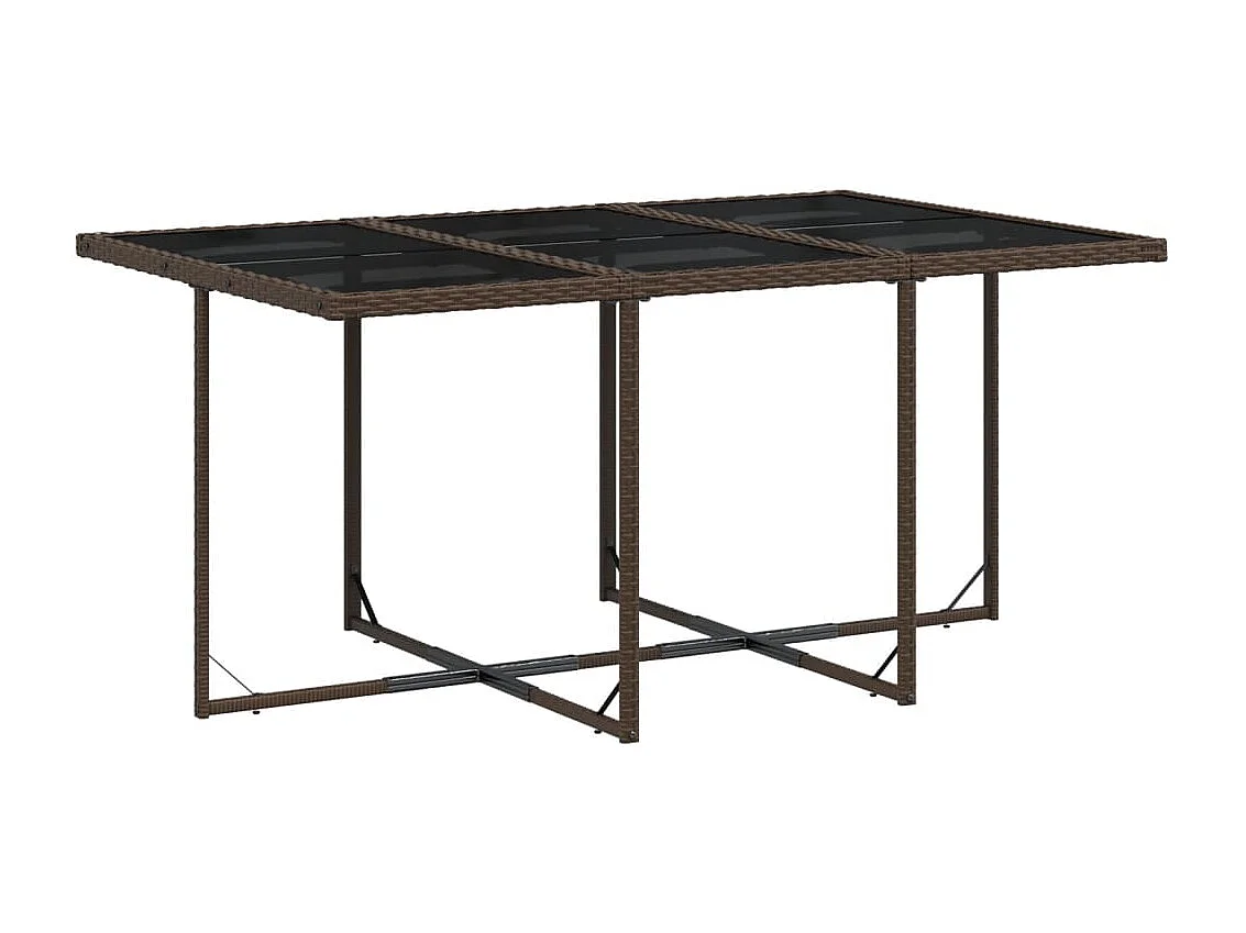 Ensemble à manger de jardin et coussins 7 pcs marron rotin