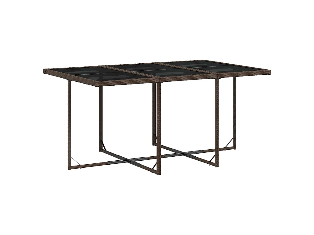 Ensemble à manger de jardin et coussins 7 pcs marron rotin