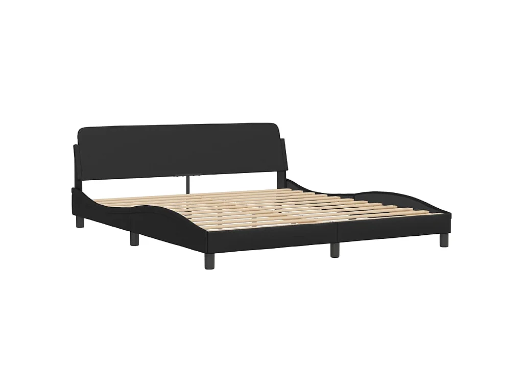 Lit Viana avec matelas noir 180x200 cm similicuir